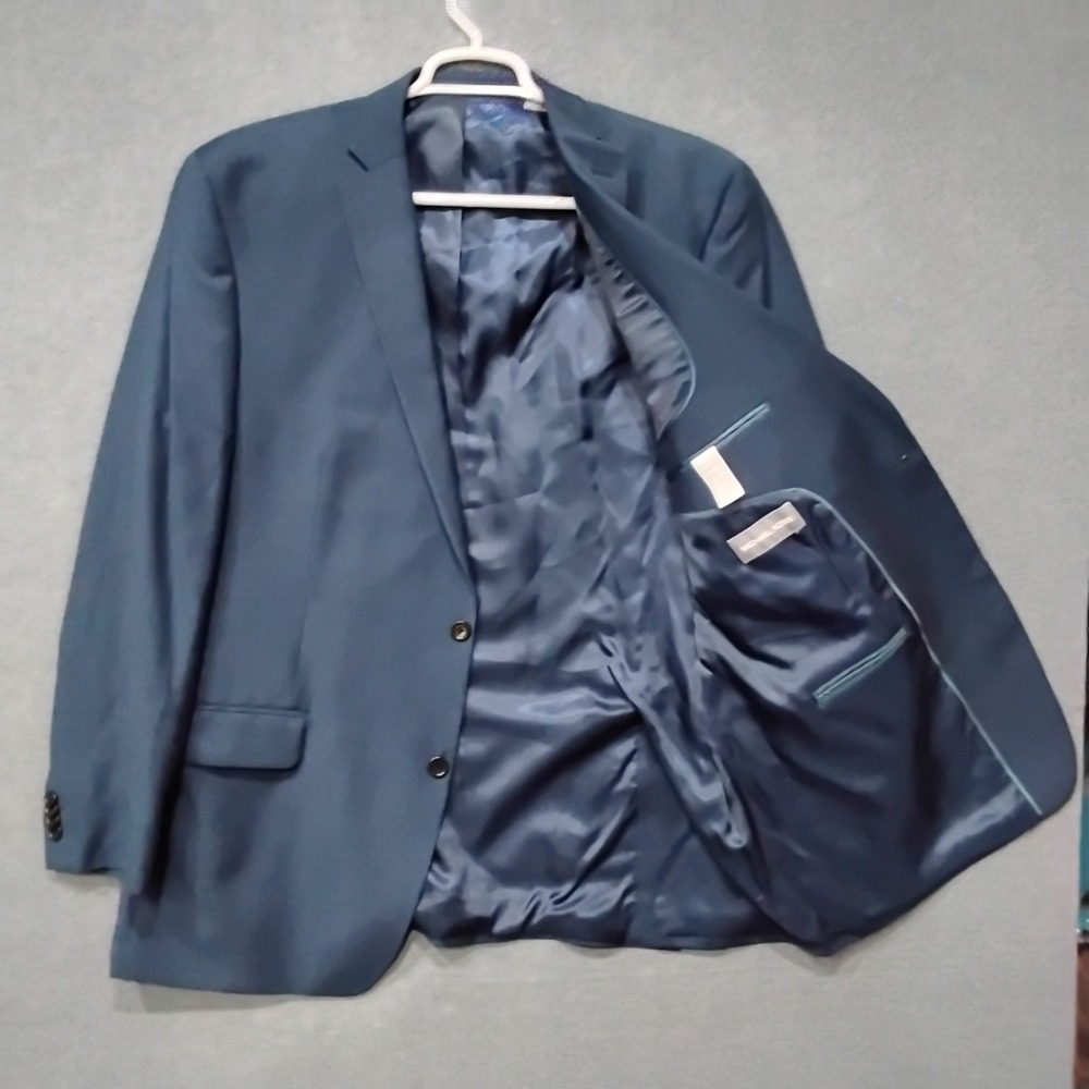 Michael Kors Mens Blue Two Button Blazer Jacket Sport Coat 46L PO 4900076276 - Picture 2 of 11